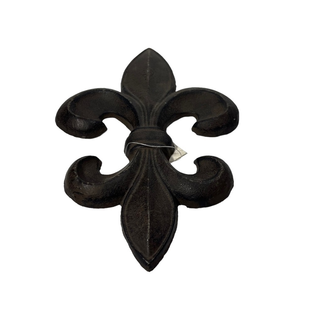 Dark Brown Fleur-De-Lis Metal Wall Decor‎ 10” H Lot of 2 - Picture 5 of 8